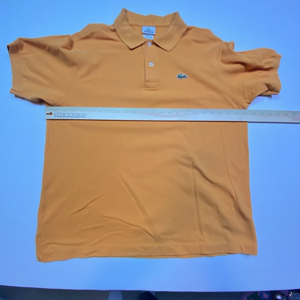 Vintage Orange Short Sleeve LaCoste Polo Shirt 100% Cotton Men's XL/6 - Picture 3 of 8